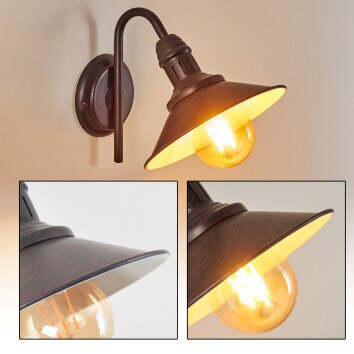 Nibyn Muurlamp Beige, Donkerbruin, 1-licht