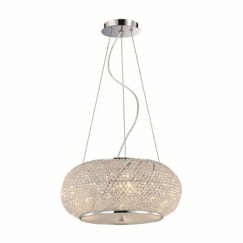 Ideallux PASHA Hanger Chroom, Kristaloptiek, 6-lichts