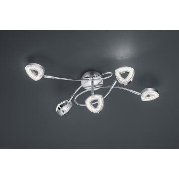 Reality TOURS Plafondlamp LED Chroom, 5-lichts