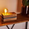 Montgomery Tafellamp Hout donker, Zwart, 1-licht