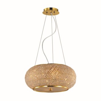 Ideallux PASHA Hanger Goud, Kristaloptiek, 6-lichts