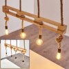 Riekje Hanglamp Bruin, Hout licht, Zwart, 4-lichts