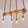 Riekje Hanglamp Bruin, Hout licht, Zwart, 4-lichts