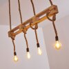 Riekje Hanglamp Bruin, Hout licht, Zwart, 4-lichts