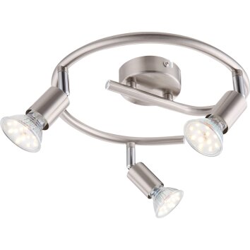 Globo MATRIX Plafond straler LED Nikkel mat, 3-lichts