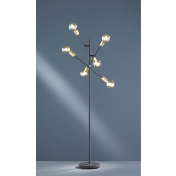 Trio CROSS Staande lamp Zwart, 6-lichts