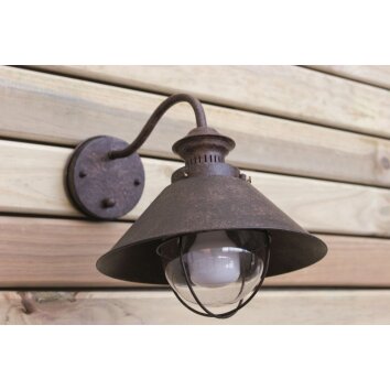 Faro Barcelona Nautica Buiten muurverlichting Roest, Zwart, 1-licht