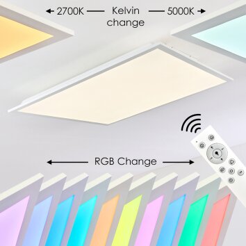 Antria Plafondpaneel LED Wit, 1-licht, Afstandsbediening, Kleurwisselaar