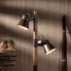 Brilliant Plow Staande lamp Hout donker, Zwart, 2-lichts