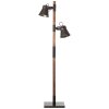 Brilliant Plow Staande lamp Hout donker, Zwart, 2-lichts