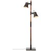 Brilliant Plow Staande lamp Hout donker, Zwart, 2-lichts