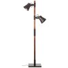 Brilliant Plow Staande lamp Hout donker, Zwart, 2-lichts