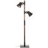 Brilliant Plow Staande lamp Hout donker, Zwart, 2-lichts