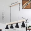 Berkeley Hanger Hout licht, Zwart, 4-lichts