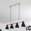 Berkeley Hanger Hout licht, Zwart, 4-lichts