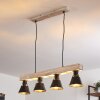 Berkeley Hanger Hout licht, Zwart, 4-lichts