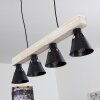 Berkeley Hanger Hout licht, Zwart, 4-lichts