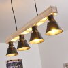 Berkeley Hanger Hout licht, Zwart, 4-lichts