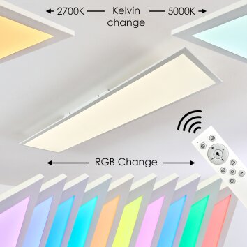 Antria Plafondpaneel LED Wit, 1-licht, Afstandsbediening, Kleurwisselaar