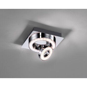 Leuchten-Direkt Tim Plafondlamp LED Chroom, 2-lichts