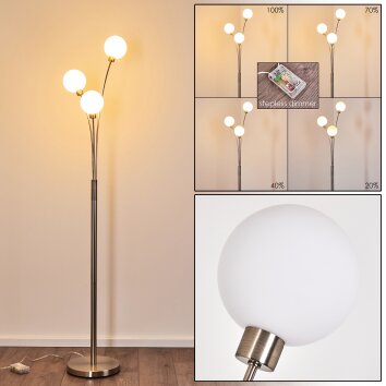 Bernado Staande lamp Nikkel mat, 3-lichts