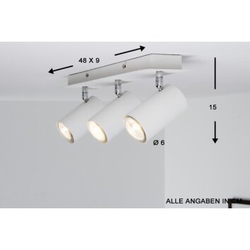 Trio MARLEY Plafondlamp Wit, 3-lichts