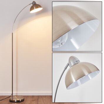 Poitou Staande lamp Nikkel mat, 1-licht