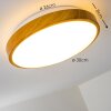 Sora Wood Plafondlamp LED Hout licht, Wit, 1-licht