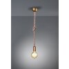 Trio Cord Hanglamp Bruin, Messing, 1-licht