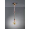 Trio Cord Hanglamp Bruin, Messing, 1-licht