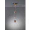 Trio Cord Hanglamp Bruin, Messing, 1-licht