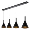 Lucide GIPSY Hanglamp Zwart, 4-lichts