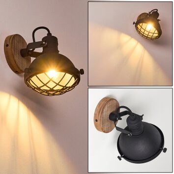 Onsala Wandlamp Bruin, Zwart, 1-licht