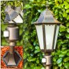 Hongkong Frost Buiten staande lamp Bruin, Goud, 1-licht, Bewegingsmelder