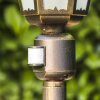 Hongkong Frost Buiten staande lamp Bruin, Goud, 1-licht, Bewegingsmelder