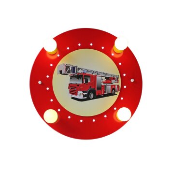 Elobra FEUERWEHRAUTO Plafondlamp Geel, Red, 4-lichts