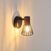 Errested Muurlamp Hout donker, Zwart, 1-licht