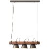 Brilliant Plow Hanglamp Hout donker, Zwart, 3-lichts