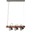 Brilliant Plow Hanglamp Hout donker, Zwart, 3-lichts