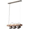 Brilliant Plow Hanglamp Hout donker, Zwart, 3-lichts