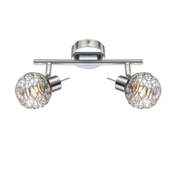 Globo Bolt Plafond straler LED Chroom, 2-lichts