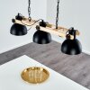 Chetco Hanglamp Hout licht, Zwart, 3-lichts