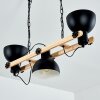 Chetco Hanglamp Hout licht, Zwart, 3-lichts