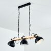 Chetco Hanglamp Hout licht, Zwart, 3-lichts