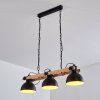 Chetco Hanglamp Hout licht, Zwart, 3-lichts