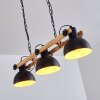 Chetco Hanglamp Hout licht, Zwart, 3-lichts