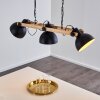 Chetco Hanglamp Hout licht, Zwart, 3-lichts