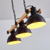 Chetco Hanglamp Hout licht, Zwart, 3-lichts