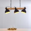 Chetco Hanglamp Hout licht, Zwart, 3-lichts