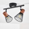 Errested Plafondlamp Hout donker, Zwart, 2-lichts